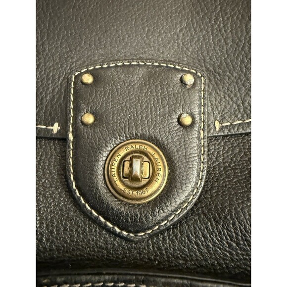 Lauren Ralph Lauren Rare Convertible Black Leather Shoulder Cross Body Bag - Picture 3 of 11